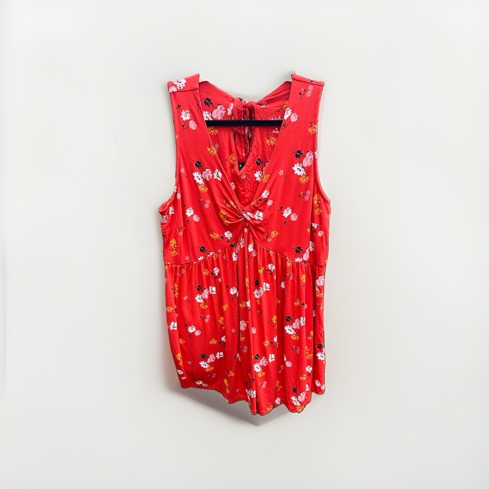 Isabel Maternity Red Floral Twist Front Sleeveless Top XL Ingrid & Isabel